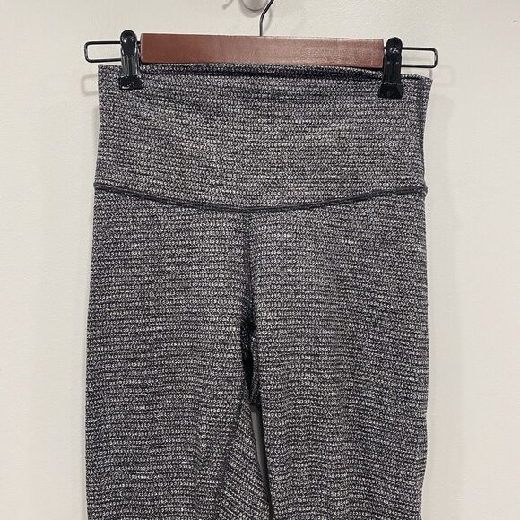 LULULEMON 4 Heathered Black Herringbone Wunder Under 26” Ankle Leggings Thick - Picture 13 of 14